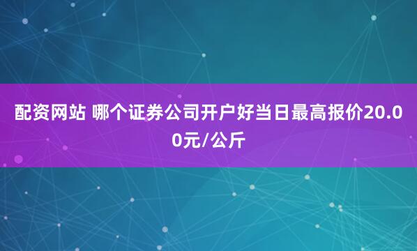 配资网站 哪个证券公司开户好当日最高报价20.00元/公斤