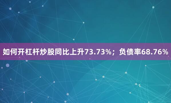 如何开杠杆炒股同比上升73.73%；负债率68.76%